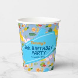 ボディボード男子 楽しい ビーチ 誕生日 パーティー 紙コップ