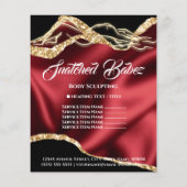 ボディマッサージ・スカルプティング ロゴ ゴールド 料金表 チラシ (裏面)