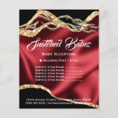 ボディマッサージ・スカルプティング ロゴ ゴールド 料金表 チラシ (正面)