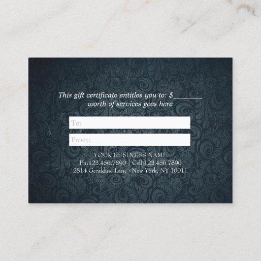 ボディリーフOMシンボルYOGAスタジオギフト券 割引カード (裏面)