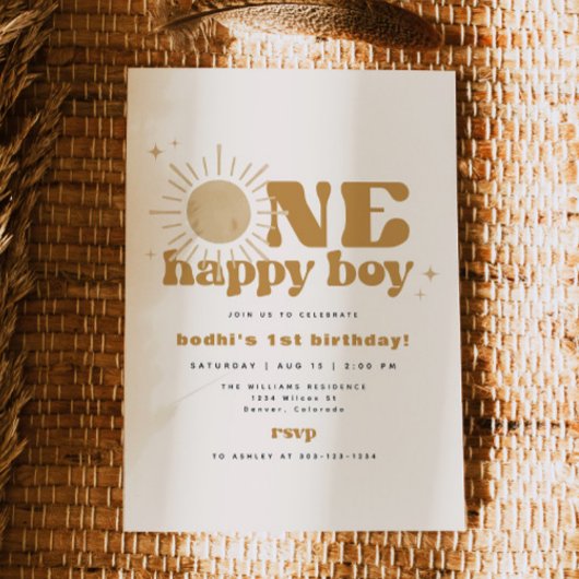 ボディワンハッピーボーイファーストトリップサンのまわりに誕生日 招待状