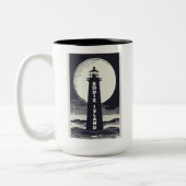 ボディーアイランドライトハウスノースカロライナ月 ツートーンマグカップ (左)