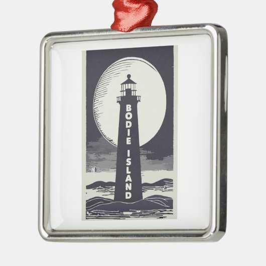 ボディーアイランドライトハウスノースカロライナ月 メタルオーナメント (左)