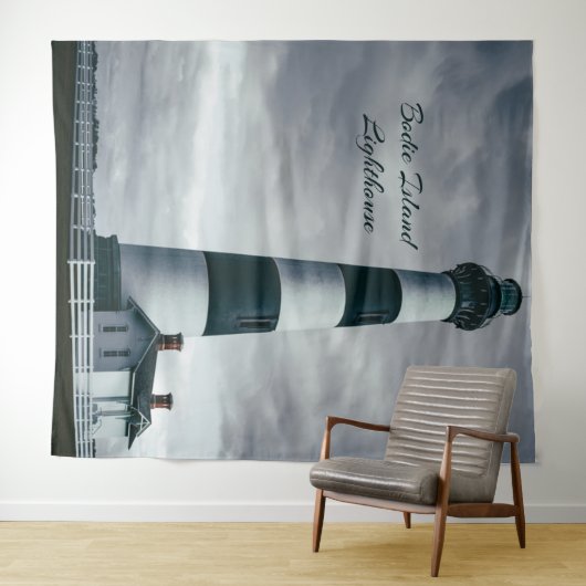 ボディーアイランドライトハウスブラック&ホワイト タペストリー (インサイチュ(横))