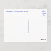 ボディーアイランドライトハウス、ナグスヘッドノースカロライナ ポストカード (裏面)