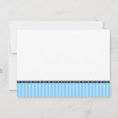 ボディースーツの青い黒い少年のベビーシャワーを結ぶ小さな男 招待状 (裏面)