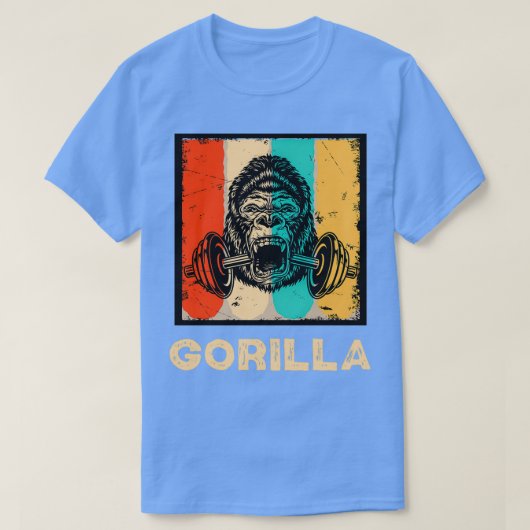 ボディービルおもしろいパパギフトゴリラジムウェイトリフト Tシャツ (デザイン正面)