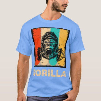 ボディービルおもしろいパパギフトゴリラジムウェイトリフト Tシャツ