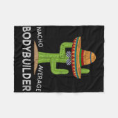 ボディービルおもしろいボディビル フリースブランケット (正面(横))