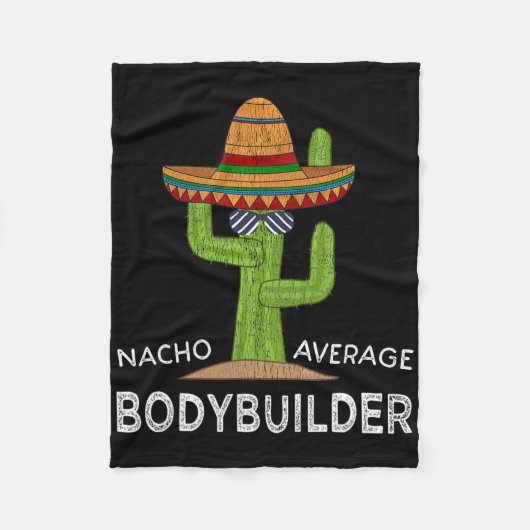 ボディービルおもしろいボディビル フリースブランケット (正面)