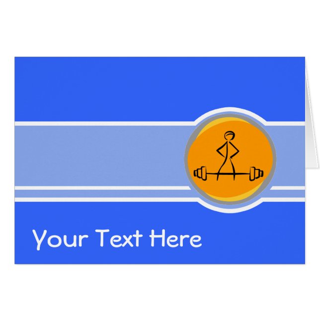 ボディービルをやること; 青及びオレンジ (正面横)