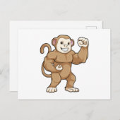 ボディービルダーとしてのサル ポストカード (正面/裏面)