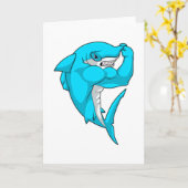 ボディービルダーとしてのハンマーヘッドシャーク カード (黄色い花)