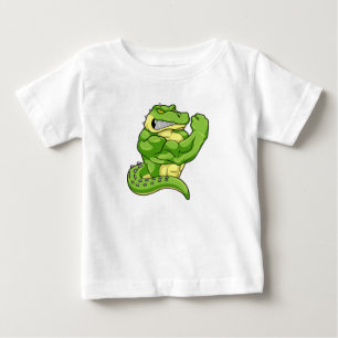 ボディービルダーとしてのワニと大きな筋肉 ベビーTシャツ