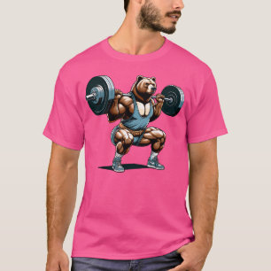 ボディービルダー用ベアーバーベルボディビル Tシャツ