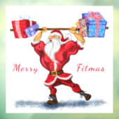 ボディービルダー・サンタクロースとクリスマスプレゼントおもしろい ウィンドウサイン (シート3)