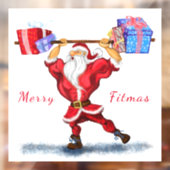 ボディービルダー・サンタクロースとクリスマスプレゼントおもしろい ウィンドウサイン (シート2)