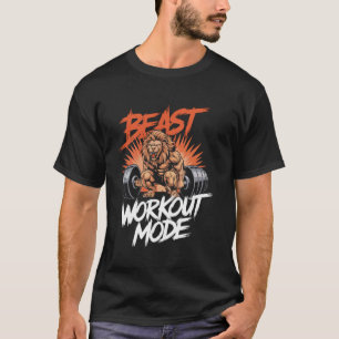 ボディービルダー ライオン ラバー ジムウェア フィットネス ワークアウト ボ Tシャツ