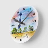 ボディーライトハウスアウターバンク ラウンド壁時計 (傾斜)