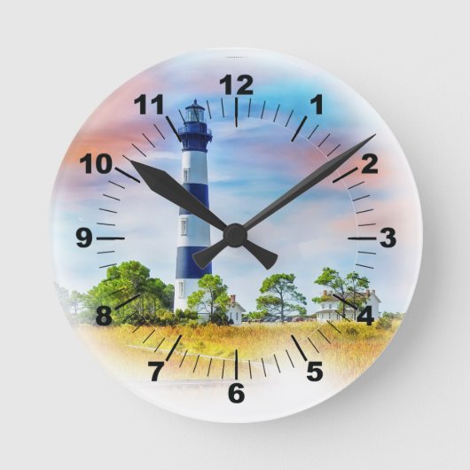 ボディーライトハウスアウターバンク ラウンド壁時計 (正面)