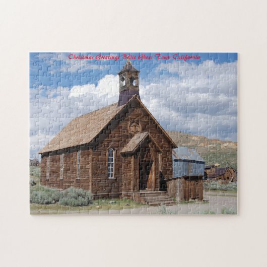 ボディ幽霊タウンカリフォルニア。クリスマスの挨拶 ジグソーパズル (横)