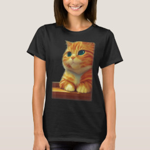 ボデガアイズのオレンジ色のふんわりとしたちんわりなタビー猫Cl Tシャツ