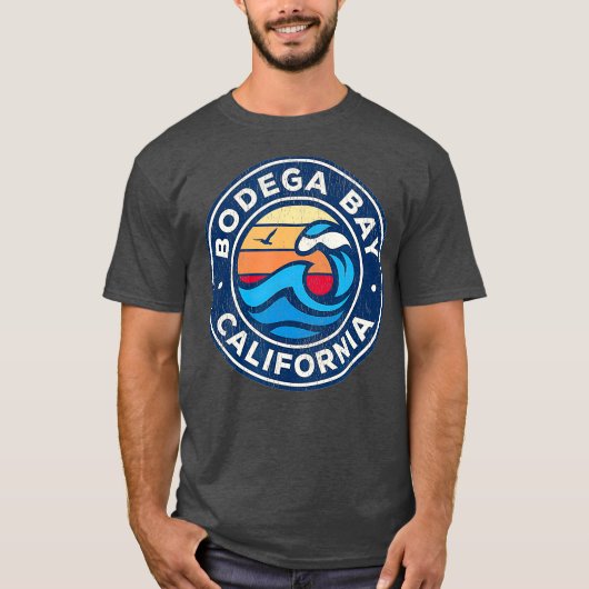 ボデガベイカリフォルニアCAヴィンテージ航海のウェーブ Tシャツ (正面)