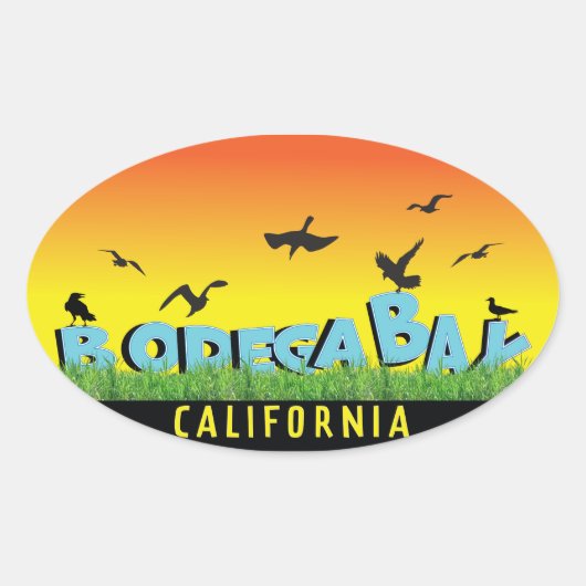 ボデガベイバンパーステッカー 楕円形シール (正面)