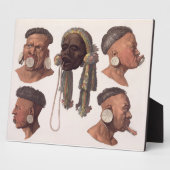 ボトキュドスインディアンの頭(カラー版木、銅版、版画) フォトプラーク (側面)