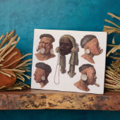 ボトキュドスインディアンの頭(カラー版木、銅版、版画) フォトプラーク (側面)