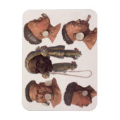 ボトキュドスインディアンの頭(カラー版木、銅版、版画) マグネット (縦)