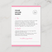 ボトックスアフターケアのご案内（美容サロン用） 名刺 (裏面)