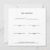 ボトックスブラック&ホワイトスクエアギフト証明書 招待状 (裏面)