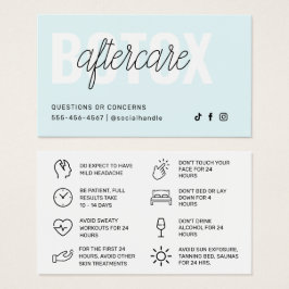 ボトックス充填剤注入アフターケア指示カード