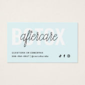 ボトックス充填剤注入アフターケア指示カード (正面)