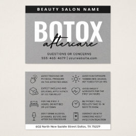 ボトックス充填剤注入アフターケア指示カード