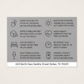 ボトックス充填剤注入アフターケア指示カード (裏面)