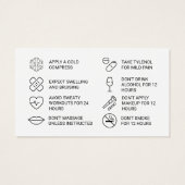 ボトックス充填剤注入アフターケア指示カード (裏面)