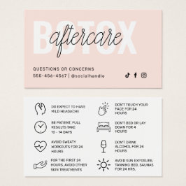 ボトックス充填剤注入アフターケア指示カード