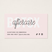 ボトックス充填剤注入アフターケア指示カード (正面)