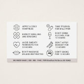 ボトックス充填剤注入アフターケア指示カード (裏面)