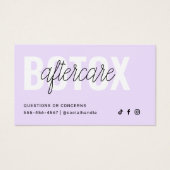 ボトックス充填剤注入アフターケア指示カード (正面)