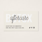 ボトックス充填剤注入アフターケア指示カード (正面)