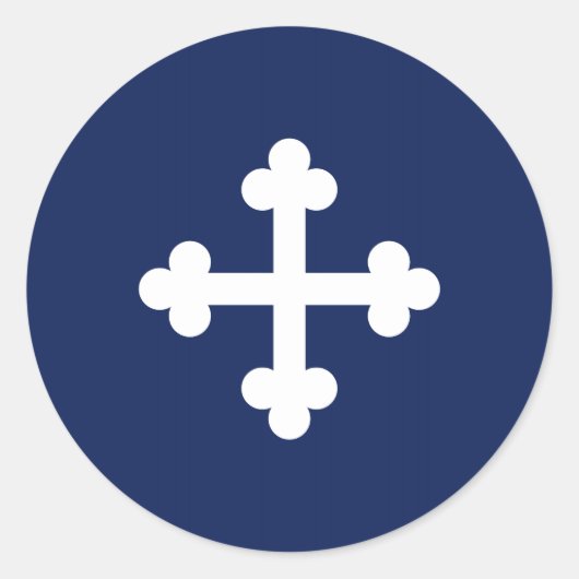 ボトニーブルー国旗 ラウンドシール (正面)