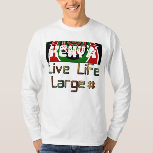 ボトムアップハッシュタグケニア3Dフラッグライブライフ大 Tシャツ (正面)