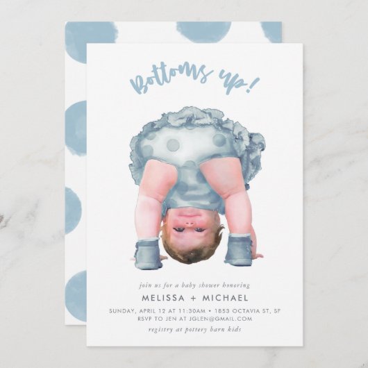 ボトムスを上げろ！（青鋼/ブロンド） 招待状 (正面/裏面)