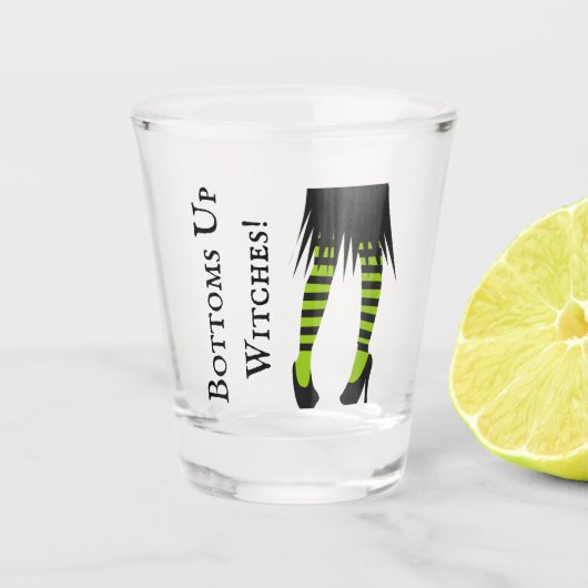 ボトムスアップウィッチハロウィーンストライプの魔女 ショットグラス (正面)