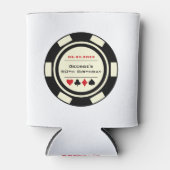 ボトムスアップカジノトランプのポーカーチップ白黒ベガス 缶クーラー (正面)