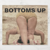 ボトムスアップレトロビキニボトムビーチユーモア ビールラベル (シングルラベル)