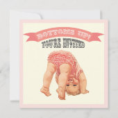 ボトムズアップヴィンテージベビーガールシャワー招待状 招待状 (裏面)